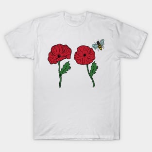 Twin Red Poppies T-Shirt